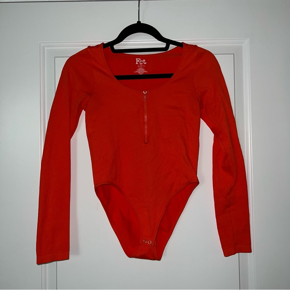 Neon Orange Long Sleeve Bodysuit